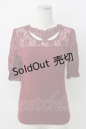 画像: axes femme / チョーカー風ビスチェ切替プルオーバー M ワイン T-26-02-05-005-AX-TO-SA-ZT