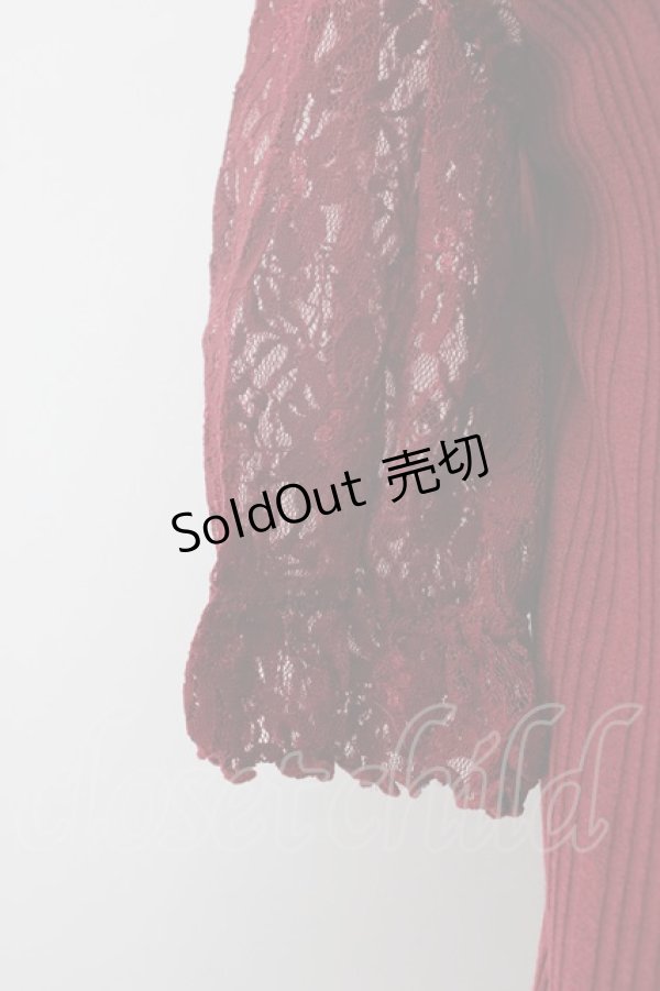 画像4: axes femme / チョーカー風ビスチェ切替プルオーバー M ワイン T-26-02-05-005-AX-TO-SA-ZT (4)