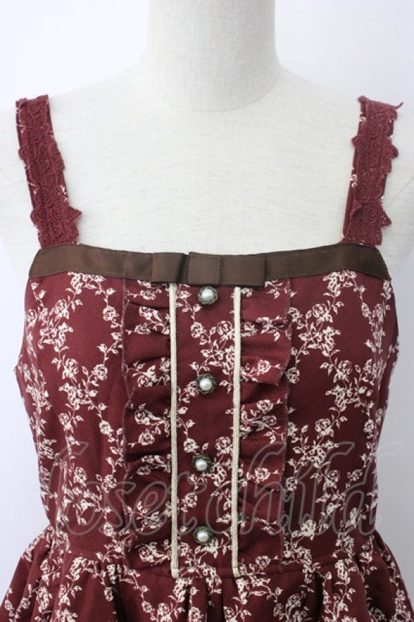 画像3: axes femme / 王冠モチーフ入りパネル柄ワンピース  ワイン T-26-02-05-007-AX-OP-SA-ZT (3)