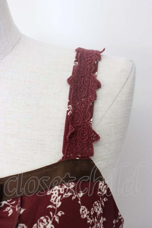 画像4: axes femme / 王冠モチーフ入りパネル柄ワンピース  ワイン T-26-02-05-007-AX-OP-SA-ZT (4)