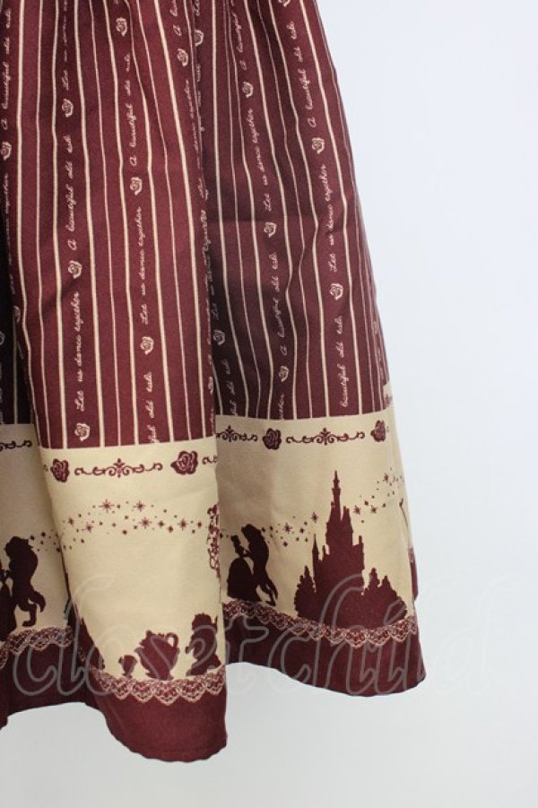 画像5: axes femme / ディズニーコレクション~美女と野獣~シルエット柄キャミワンピース M ワイン T-26-02-05-008-AX-OP-SA-ZT (5)