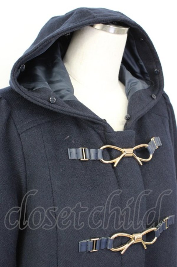 画像5: LODISPOTTO / フロント3つリボンファーフードコート  黒Ｘブラウン T-26-02-05-001-LO-CO-SA-ZT (5)