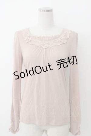 画像: axes femme / リボンデザインインナープルオーバー M ピンク T-26-02-05-012-AX-TO-SA-ZT594