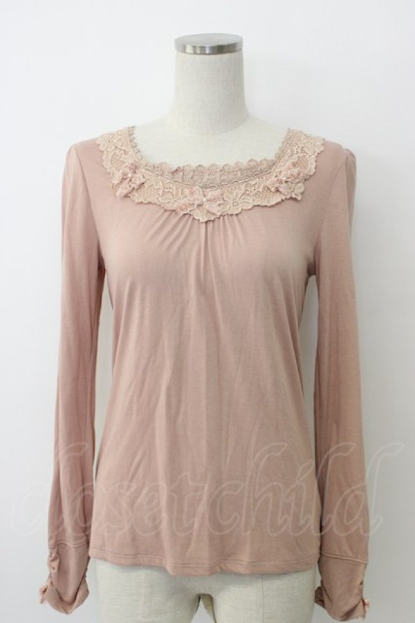 画像1: axes femme / リボンデザインインナープルオーバー M ピンク T-26-02-05-012-AX-TO-SA-ZT (1)