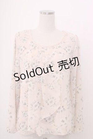 画像: axes femme / シフォン花柄カットソー M ピンク T-26-02-05-015-AX-TO-SA-ZT