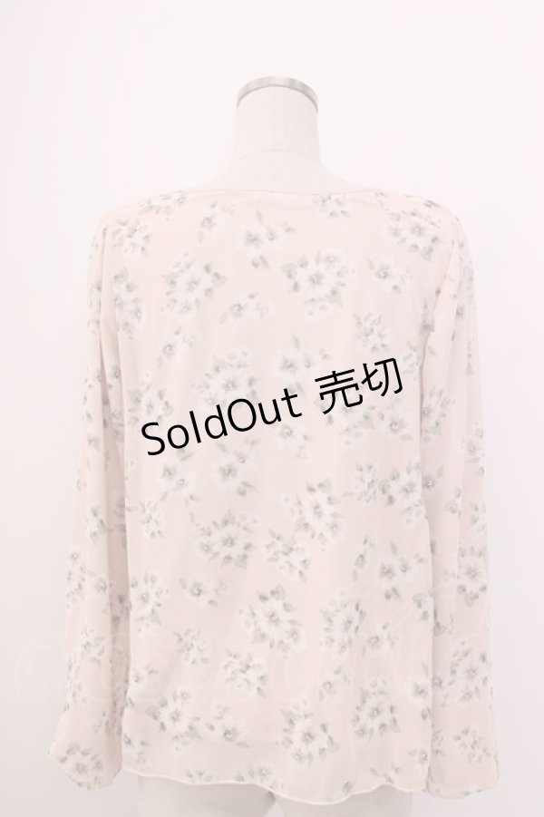 画像2: axes femme / シフォン花柄カットソー M ピンク T-26-02-05-015-AX-TO-SA-ZT (2)