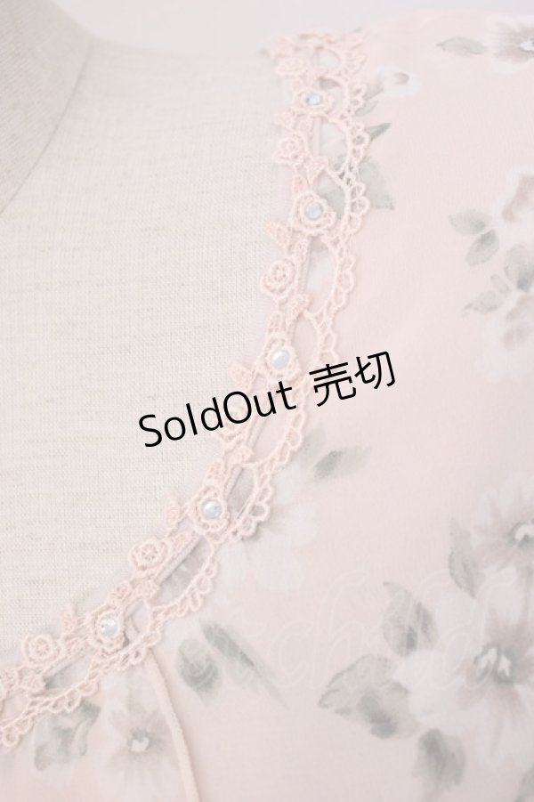 画像4: axes femme / シフォン花柄カットソー M ピンク T-26-02-05-015-AX-TO-SA-ZT (4)