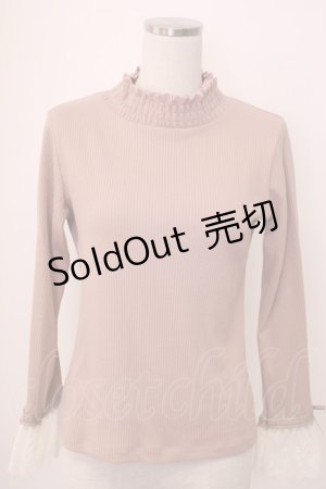 画像: axes femme / チュールレース袖カットプルオーバー M ピンク T-26-02-05-016-AX-TO-SA-ZT