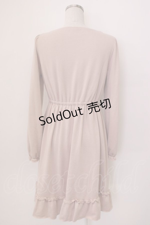 画像2: axes femme / ベロアリボンニットワンピース M ピンク T-26-02-05-017-AX-OP-SA-ZT594 (2)