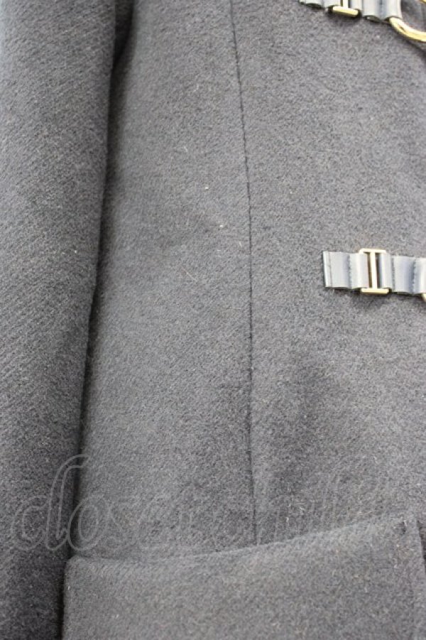 画像9: LODISPOTTO / フロント3つリボンファーフードコート  黒Ｘブラウン T-26-02-05-001-LO-CO-SA-ZT (9)