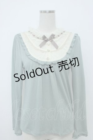 画像: axes femme / チュールヨークプルオーバー M グリーン T-26-02-05-019-AX-TO-SA-ZT