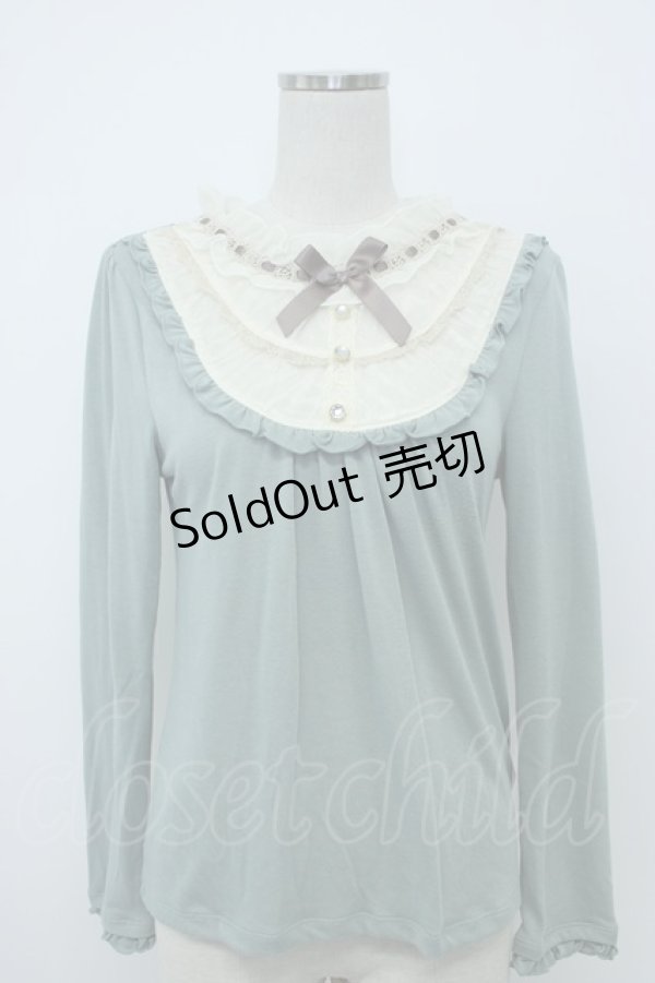 画像1: axes femme / チュールヨークプルオーバー M グリーン T-26-02-05-019-AX-TO-SA-ZT (1)