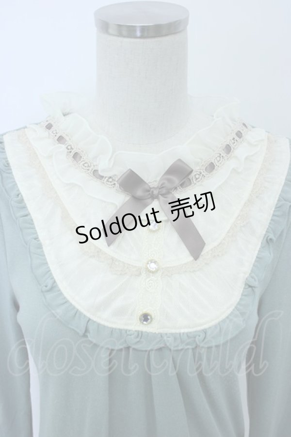 画像3: axes femme / チュールヨークプルオーバー M グリーン T-26-02-05-019-AX-TO-SA-ZT (3)