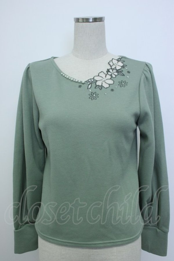 画像1: axes femme / アシンメトリーデザインプルオーバー M グリーン T-26-02-05-020-AX-TO-SA-ZT (1)