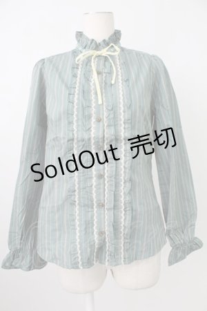 画像: axes femme / 先染めストライプブラウス L グリーン T-26-02-07-004-AX-BL-SA-ZT582