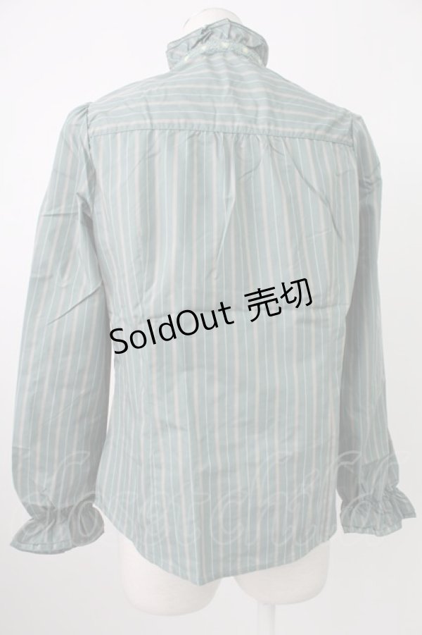 画像2: axes femme / 先染めストライプブラウス L グリーン T-26-02-07-004-AX-BL-SA-ZT582 (2)