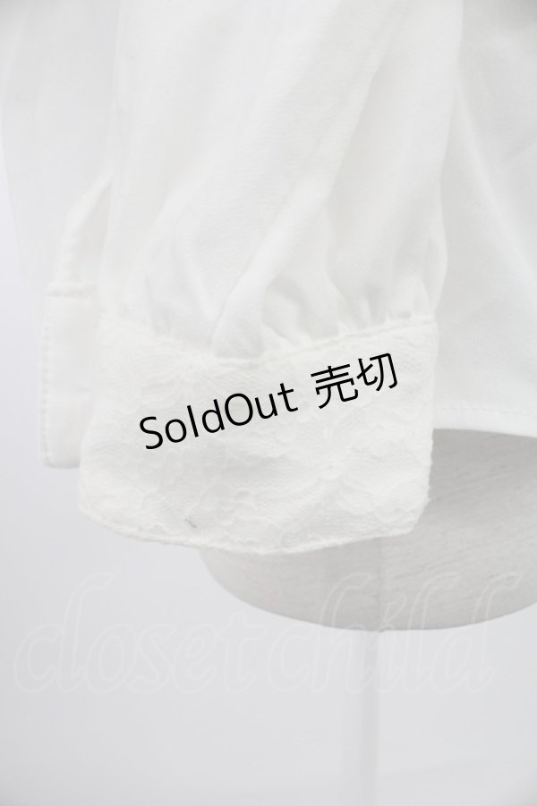 画像4: axes femme / メロディ刺繍ケープ袖ブラウス M ホワイト T-26-02-07-001-AX-BL-SA-ZT582 (4)