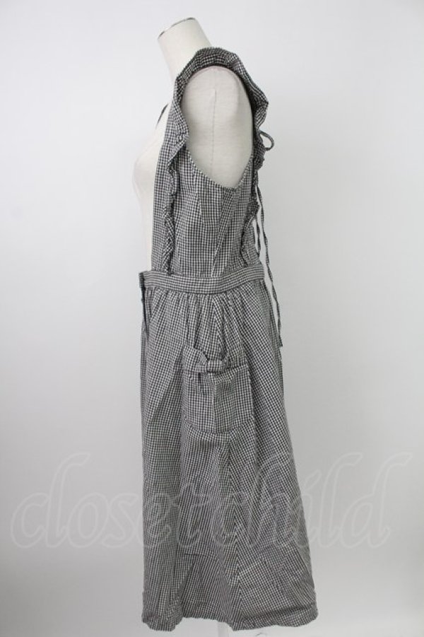 画像4: PINK HOUSE / ギンガムチェックフリルジャンパースカート  黒Ｘ白 T-26-02-07-009-LO-OP-SA-ZT (4)