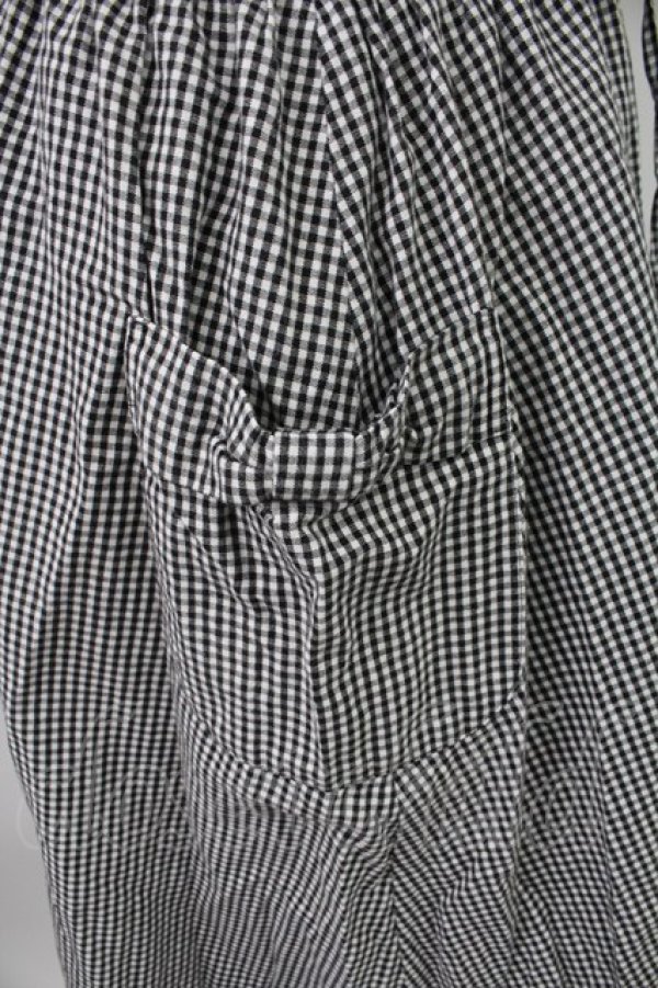 画像5: PINK HOUSE / ギンガムチェックフリルジャンパースカート  黒Ｘ白 T-26-02-07-009-LO-OP-SA-ZT (5)