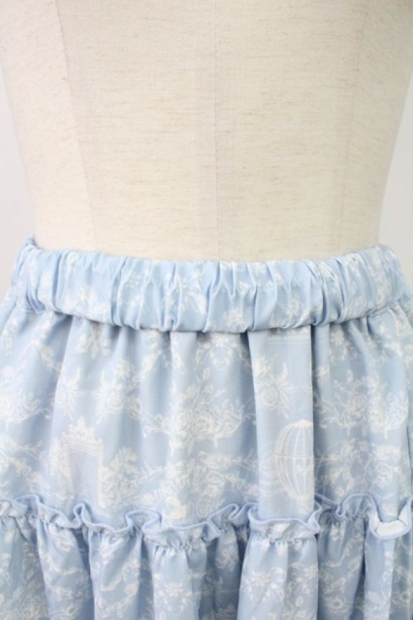 画像3: m petit by misako / NINA'S RVパニエスカート S サックスＸアイボリー T-26-02-07-011-LO-SK-SA-ZT583 (3)