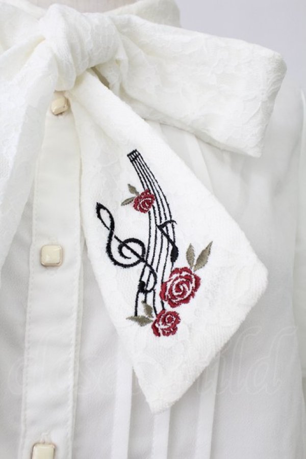 画像6: axes femme / メロディ刺繍ケープ袖ブラウス M ホワイト T-26-02-07-001-AX-BL-SA-ZT (6)