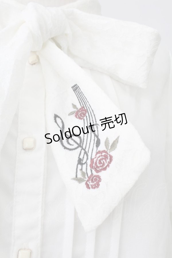 画像6: axes femme / メロディ刺繍ケープ袖ブラウス M ホワイト T-26-02-07-001-AX-BL-SA-ZT582 (6)