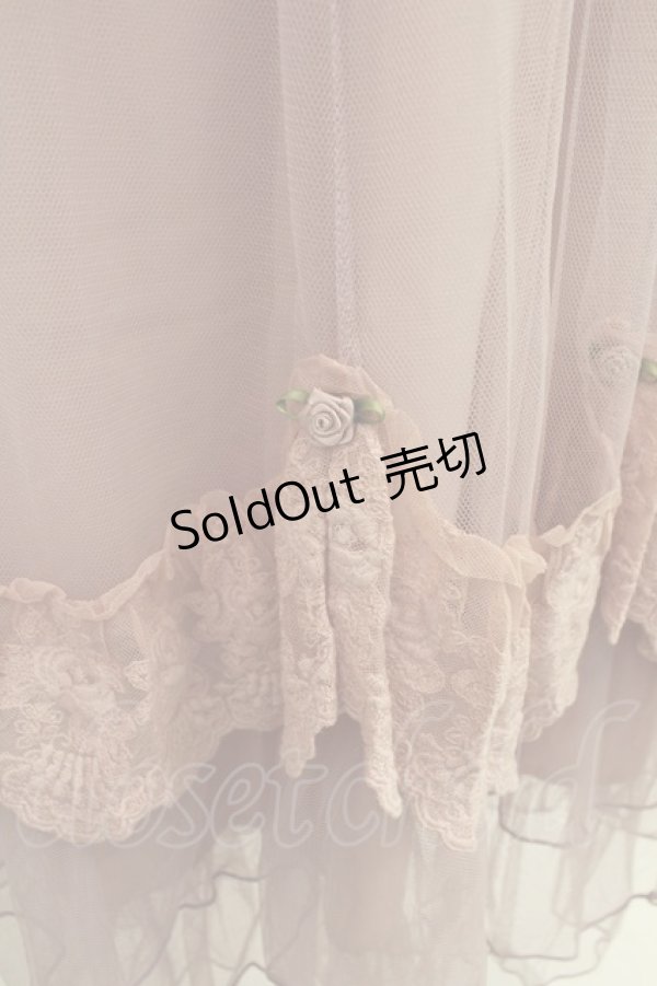 画像3: axes femme / ローズ付ドレープチュールスカート  ピンク T-26-02-07-012-AX-SK-SA-ZT583 (3)