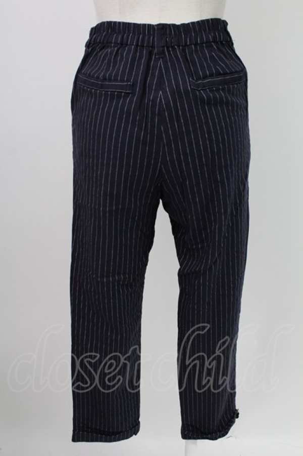 画像2: axes femme / ストライプ柄テーパードパンツ M ネイビー T-26-02-07-013-AX-PA-SA-ZT (2)