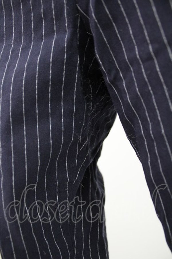 画像5: axes femme / ストライプ柄テーパードパンツ M ネイビー T-26-02-07-013-AX-PA-SA-ZT (5)