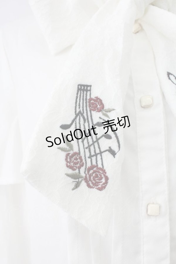 画像7: axes femme / メロディ刺繍ケープ袖ブラウス M ホワイト T-26-02-07-001-AX-BL-SA-ZT582 (7)