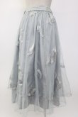 画像2: axes femme / フェザー刺繍チュールスカート  サックス T-26-02-08-028-AX-SK-SA-ZT (2)
