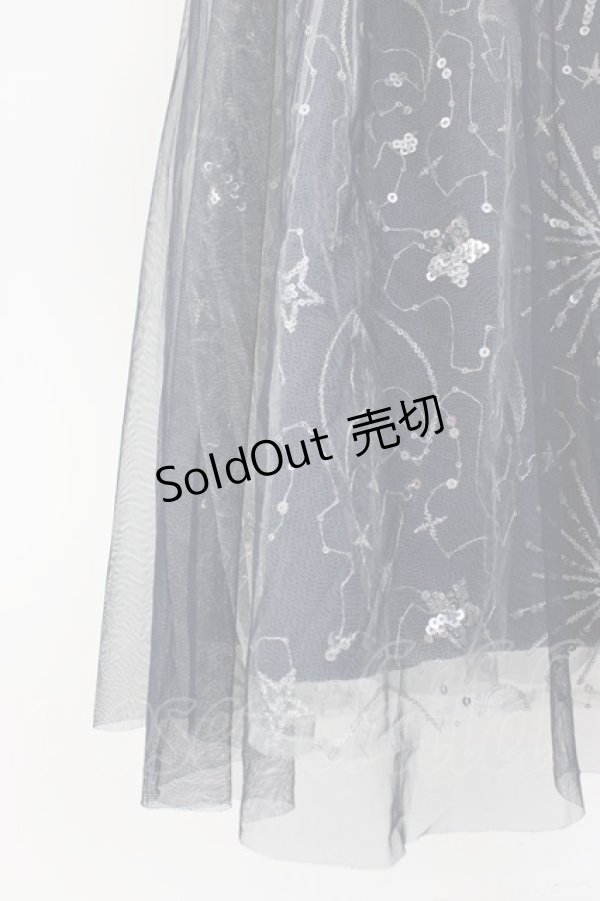 画像3: axes femme / ホロスコープ刺繍チュールスカート  ネイビー T-26-02-08-030-AX-SK-SA-ZT584 (3)