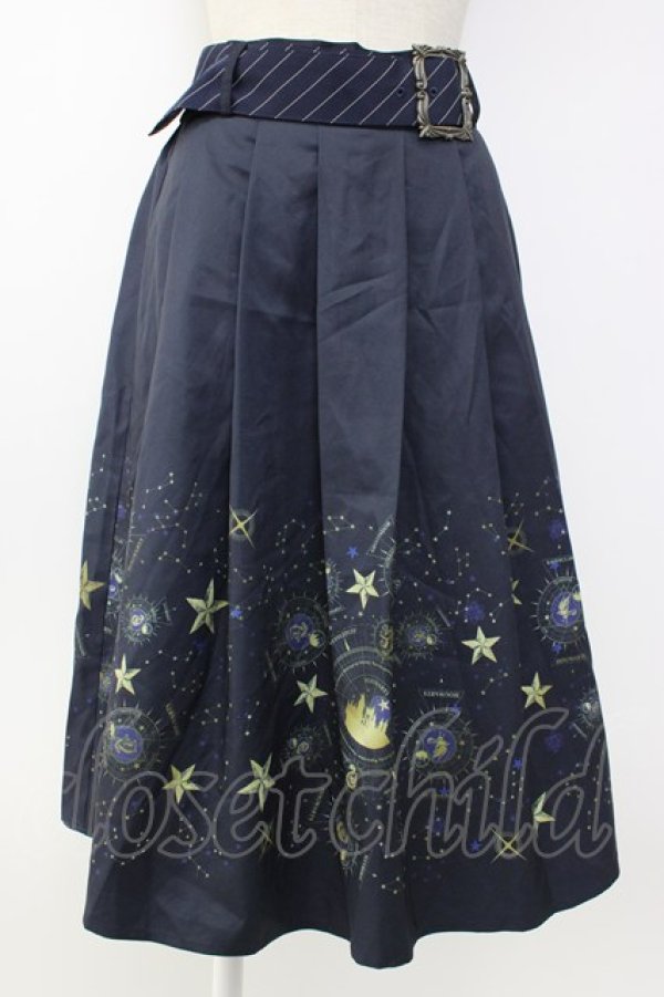 画像1: axes femme / ハリー・ポッター/ベルト付スカート  ネイビー T-26-02-08-032-AX-SK-SA-ZT (1)