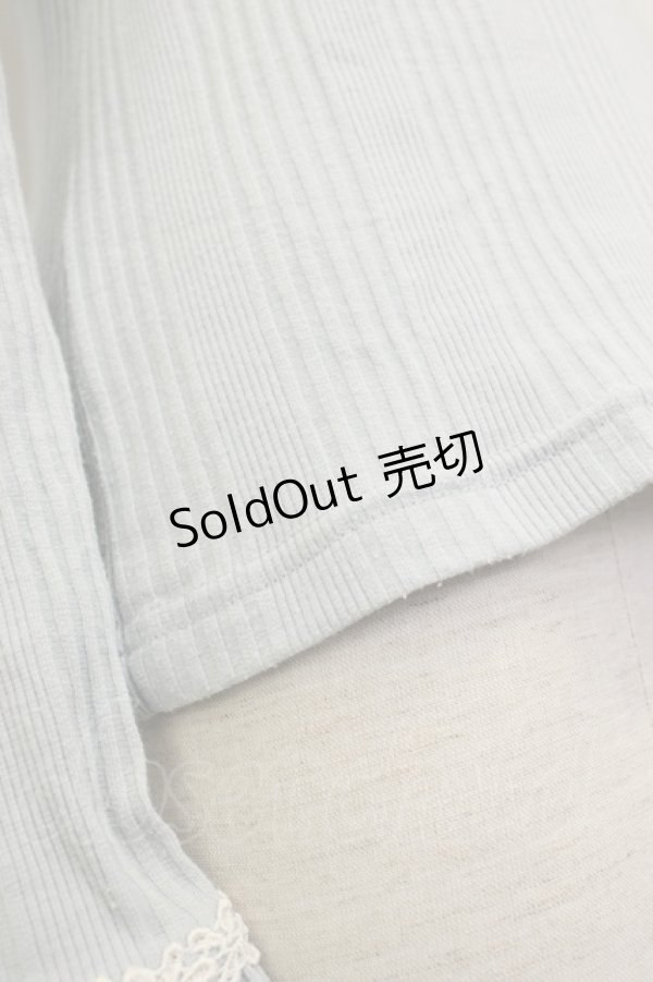 画像6: axes femme / レースカラーテレコカットソー  サックスＸ白 T-26-02-08-004-AX-TO-SA-ZT (6)