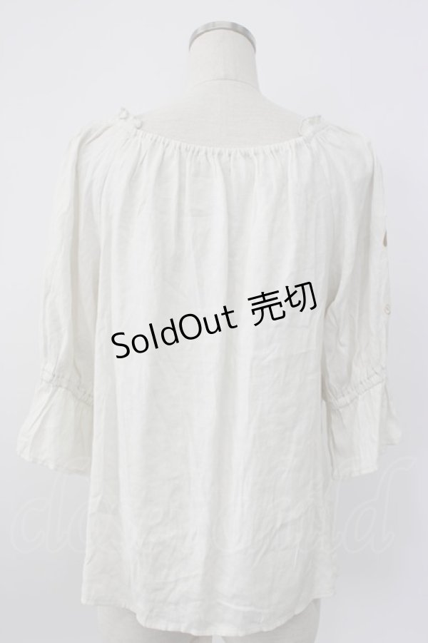 画像2: axes femme / アラジン/刺繍トップス M ホワイト T-26-02-08-008-AX-TO-SA-ZT583 (2)