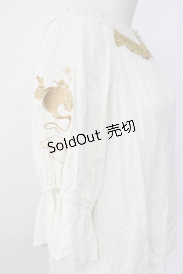 画像3: axes femme / アラジン/刺繍トップス M ホワイト T-26-02-08-008-AX-TO-SA-ZT583 (3)