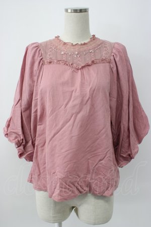 画像: axes femme / ボリューム袖トップス  ピンク T-26-02-08-010-AX-TO-SA-ZT