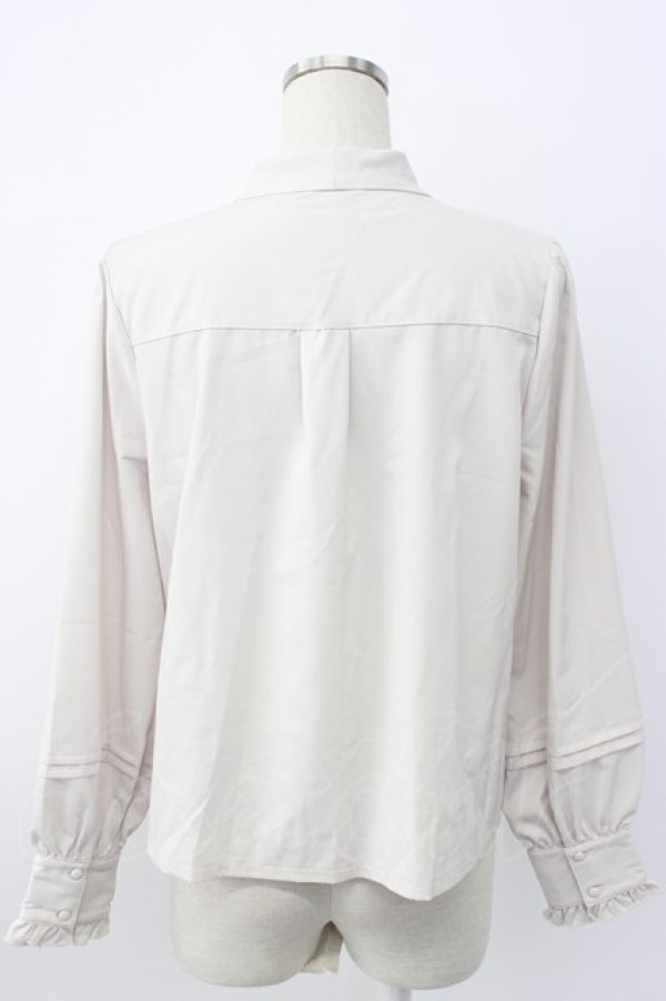 画像2: axes femme / 繊細レース×ボウタイブラウス  ベージュ T-26-02-08-011-AX-BL-SA-ZT (2)