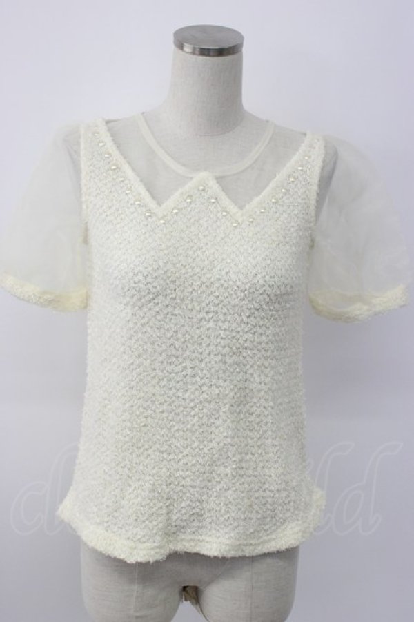 画像1: LIZ LISA / オーガンジー袖切替トップス  アイボリー T-26-02-08-015-LO-TO-SA-ZT (1)