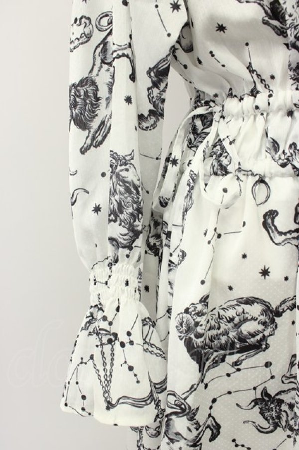 画像4: axes femme NOSTALGIE / 星座柄スキッパーワンピース M ホワイト T-26-02-08-002-AX-OP-SA-ZT (4)