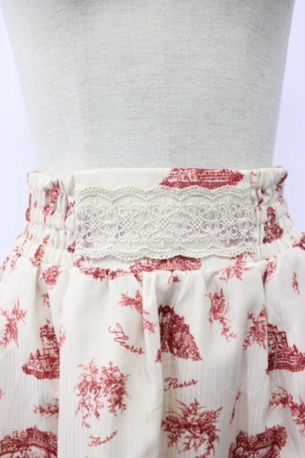 画像3: axes femme / ヌーベルジュイ柄スカート  アイボリーＸ赤 T-26-02-08-023-0-SK-SA-ZT (3)