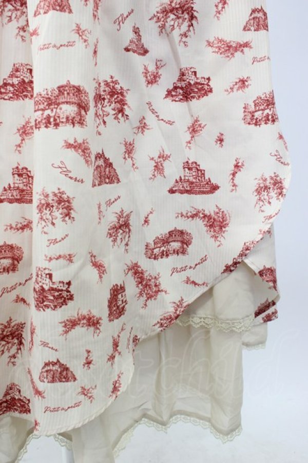 画像4: axes femme / ヌーベルジュイ柄スカート  アイボリーＸ赤 T-26-02-08-023-0-SK-SA-ZT (4)