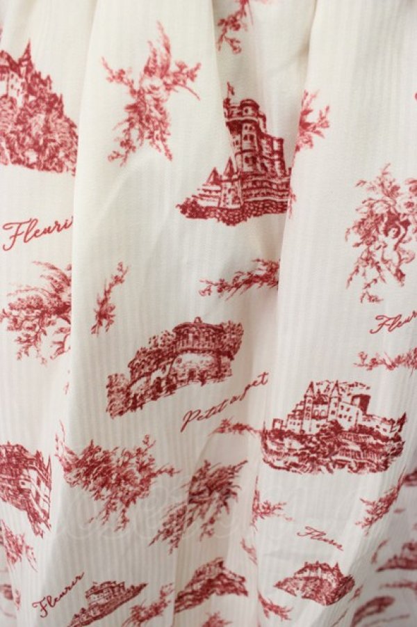 画像5: axes femme / ヌーベルジュイ柄スカート  アイボリーＸ赤 T-26-02-08-023-0-SK-SA-ZT (5)