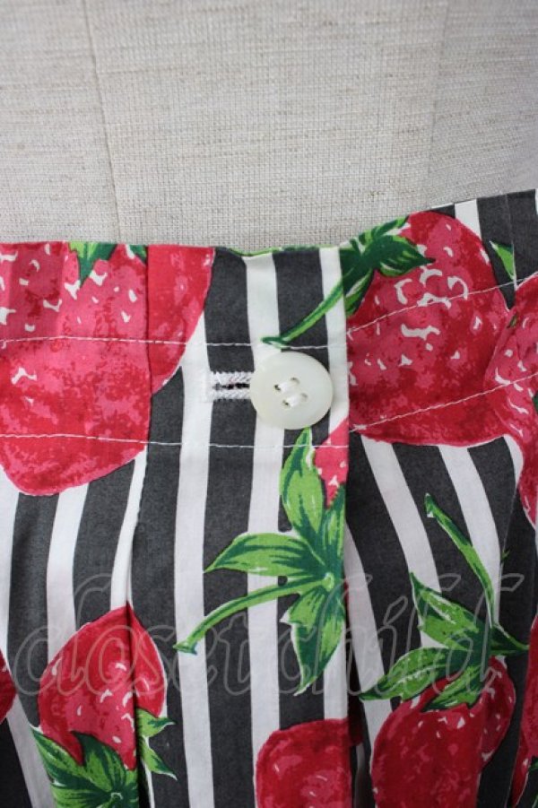 画像3: Jane Marple / ストロベリーmeetsストライプタックスカート  黒 T-26-02-08-024-JM-SK-SA-ZT (3)