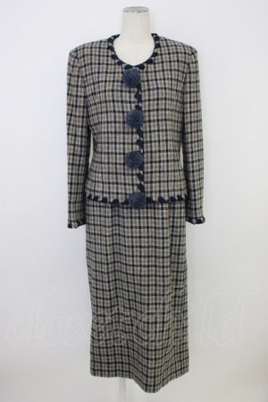 画像: KANEKO ISAO / ぽんぽん使いチェックセットアップ  ブルー系 T-26-02-10-001-EL-TO-OW-ZT