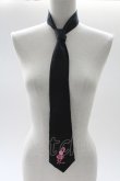 画像1: MAM / 音符刺繍ネクタイ  黒Ｘピンク T-26-02-10-030-LO-ZA-SA-ZT (1)
