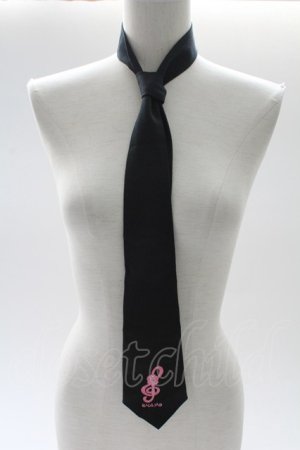 画像: MAM / 音符刺繍ネクタイ  黒Ｘピンク T-26-02-10-030-LO-ZA-SA-ZT