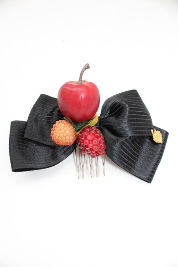 画像2: BABY,THE STARS SHINE BRIGHT / 赤いひとかけらのMarchenリボンコーム  ブラック T-26-02-10-031-BA-ZA-SA-ZT (2)