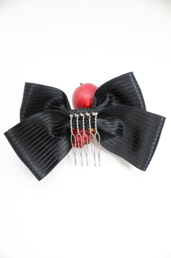 画像3: BABY,THE STARS SHINE BRIGHT / 赤いひとかけらのMarchenリボンコーム  ブラック T-26-02-10-031-BA-ZA-SA-ZT (3)