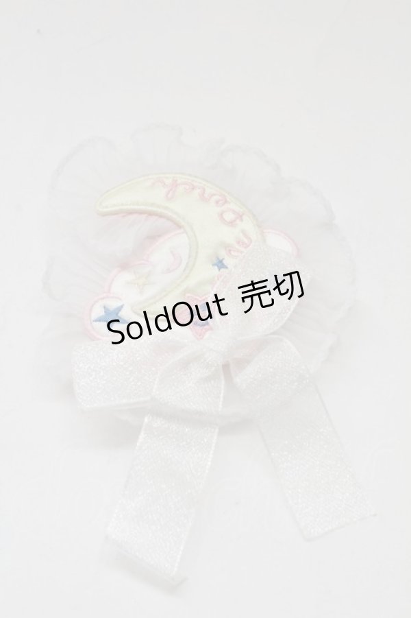 画像1: Nile Perch / ワッペン バレッタ&ブローチ<月&雲>  白 T-26-02-10-033-LO-AC-SA-ZT (1)